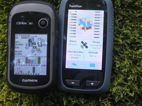 Comparaison de la réception satellite entre le TwoNav Anima et l'Etrex30 Garmin