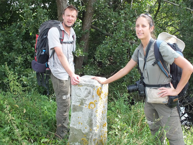 Rencontre d'une borne autrichienne à la frontière belge