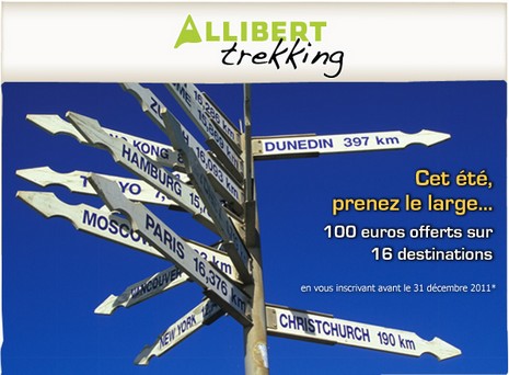 Allibert Trekking : 100 € de réduction sur plus de 100 voyages