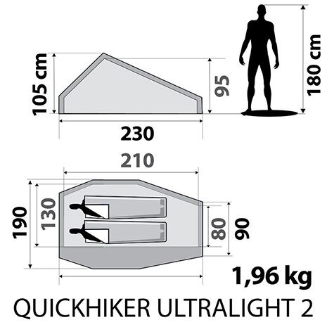 Hoofdkwartier borst Dislocatie Test tente Quechua QuickHiker Ultralight - I-Trekkings