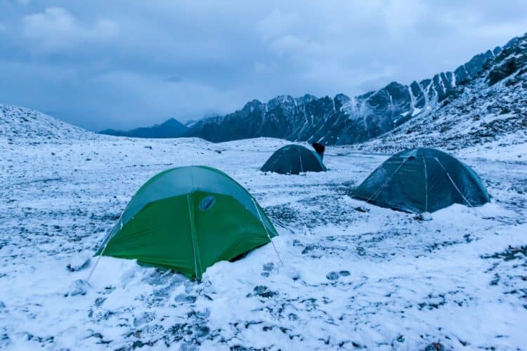 Bivouac sous le col Ala Kul, Trekking dans les Tian-Shan du Terskey Alatoo