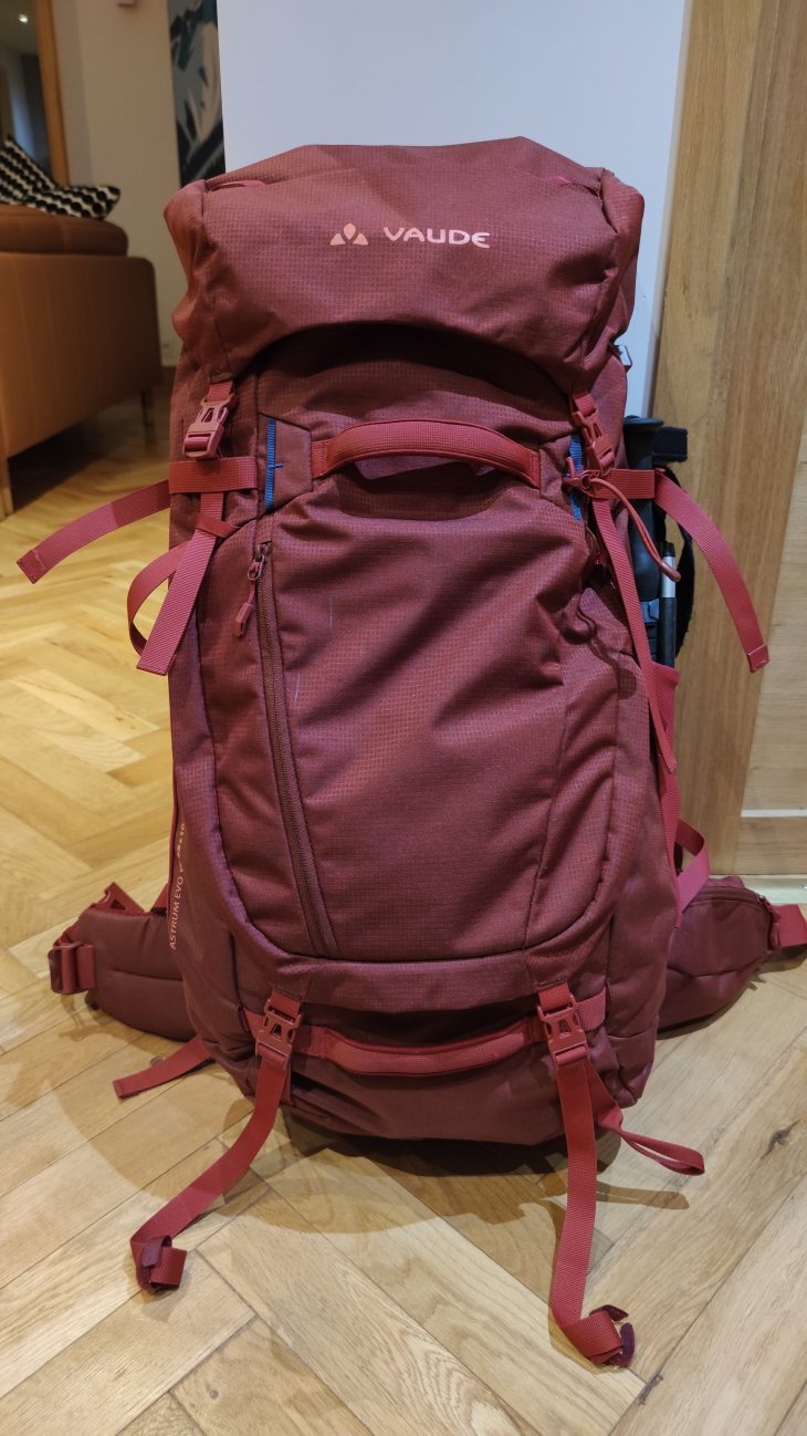 Les poignées de portage du sac à dos Vaude Astrum Evo 55+10