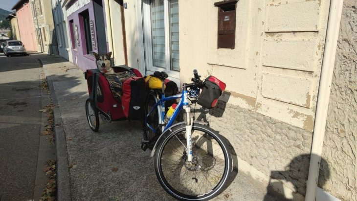 ViaRhôna à vélo entre Vienne et Arles avec un chien