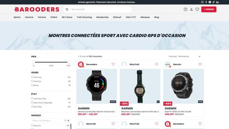 Montres connectées sur Barooders