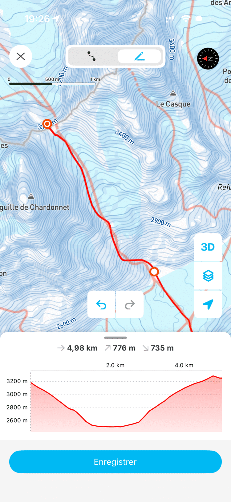 En rouge ce que Whympr a tracé une fois mon doigt levé