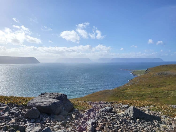 Vue sur Jökulfirðir depuis les hauteurs de Hesteyri