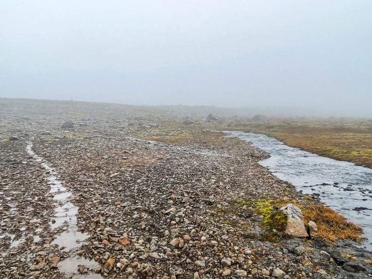 Le terrain innondé