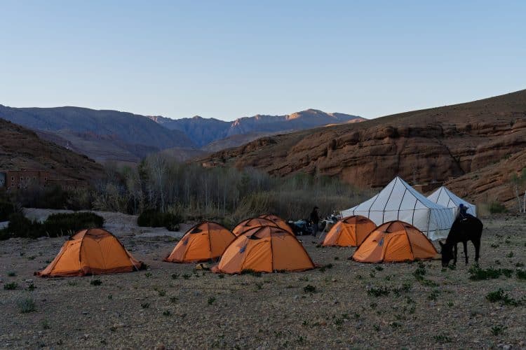 Premier bivouac, Randonnée dans la Vallée des Roses (Maroc)