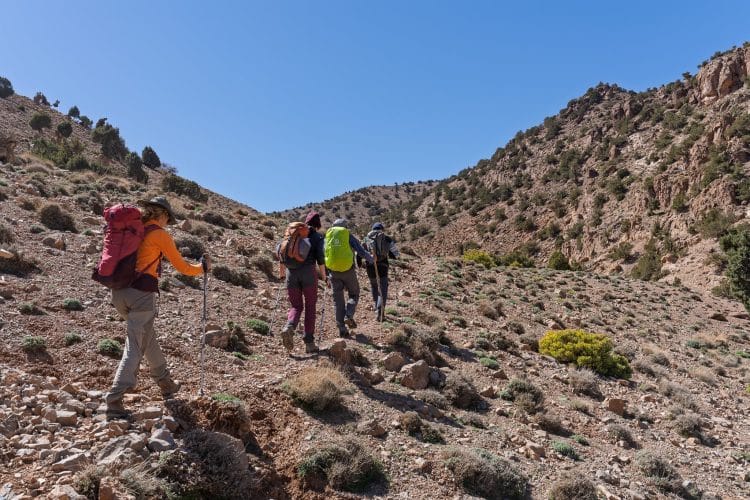 En direction du col, Randonnée dans la Vallée des Roses (Maroc)