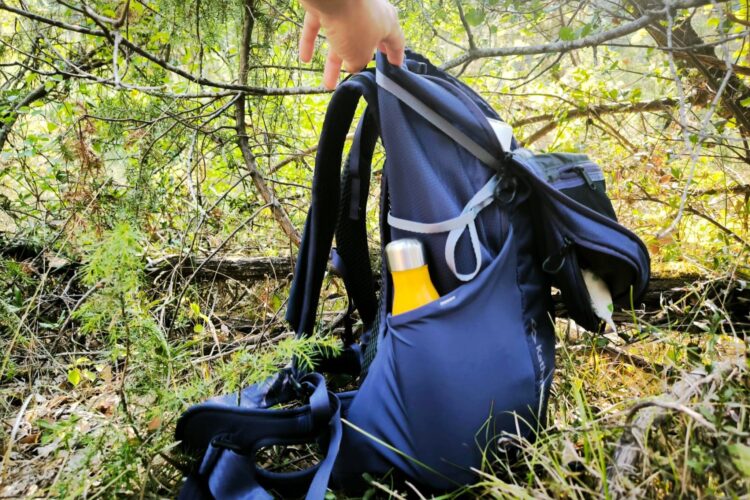 Différents compartiments du sac