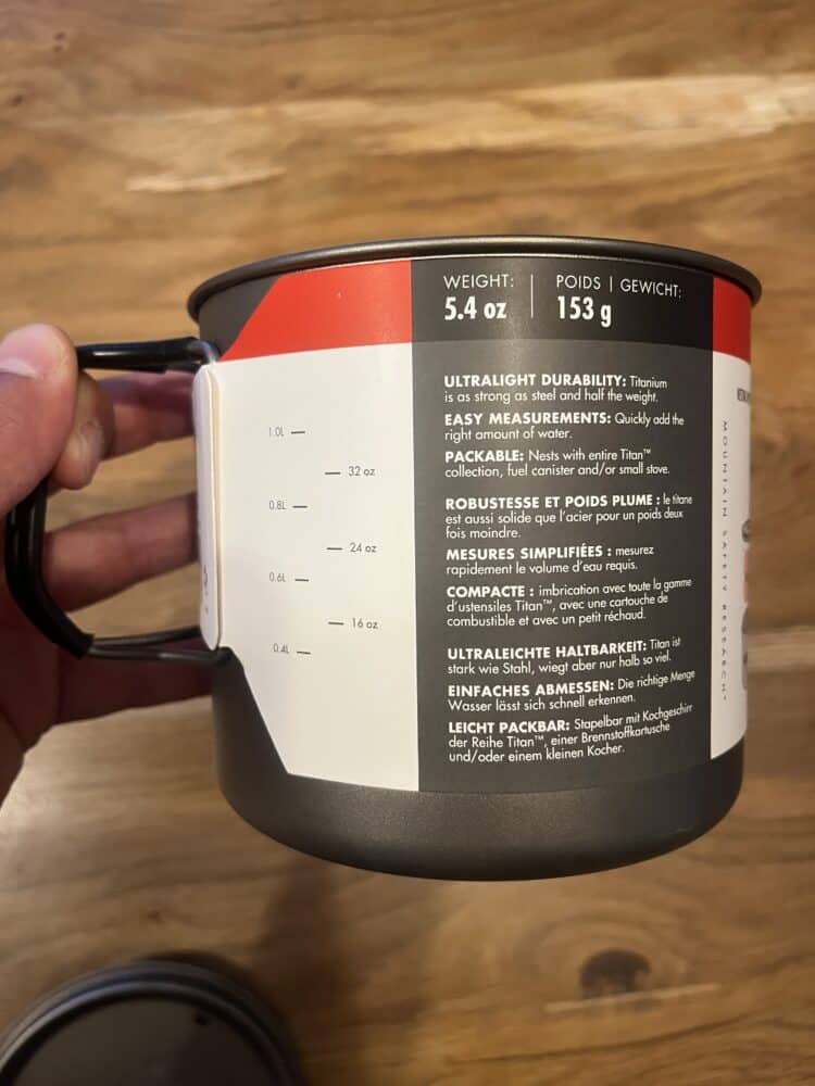 Test Bouilloire MSR Titan 1400 ml