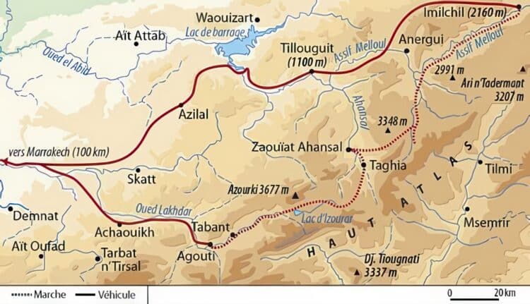 Carte Traversée Orientale du Haut-Atlas