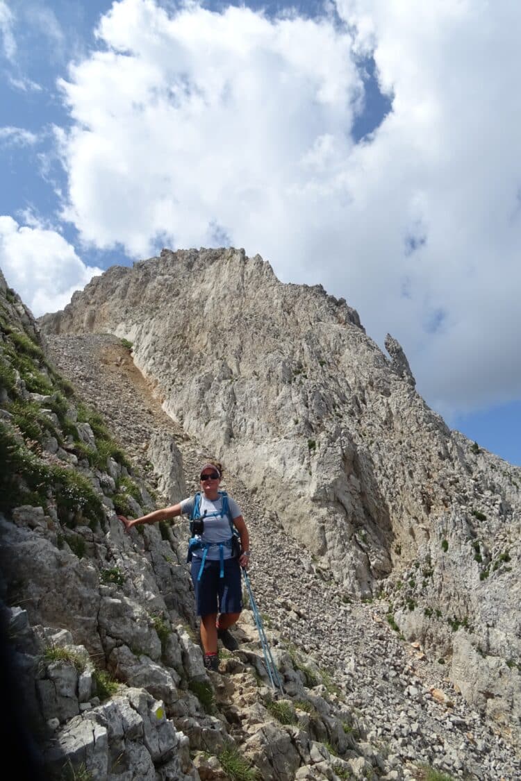 Descente technique depuis le Pas de La Ville