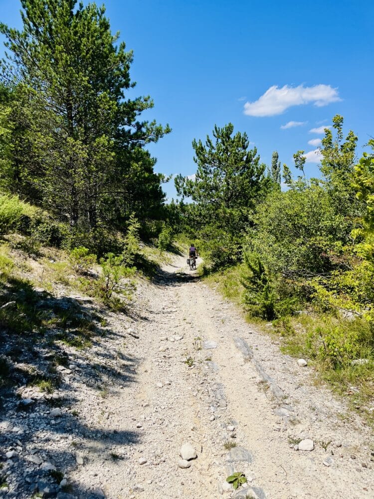 Les pistes sont plus ou moins carossables ..., TransDinarica à vélo