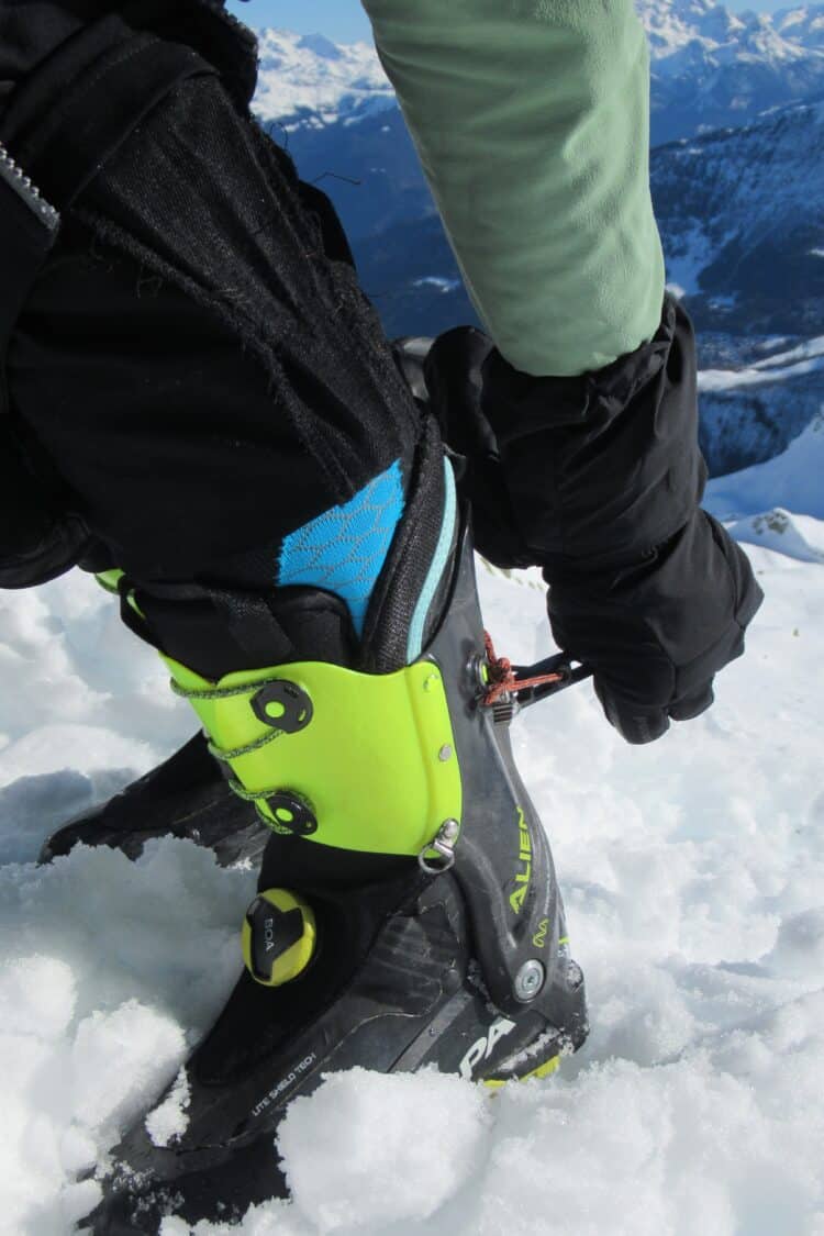 Passage des chaussures en mode descente