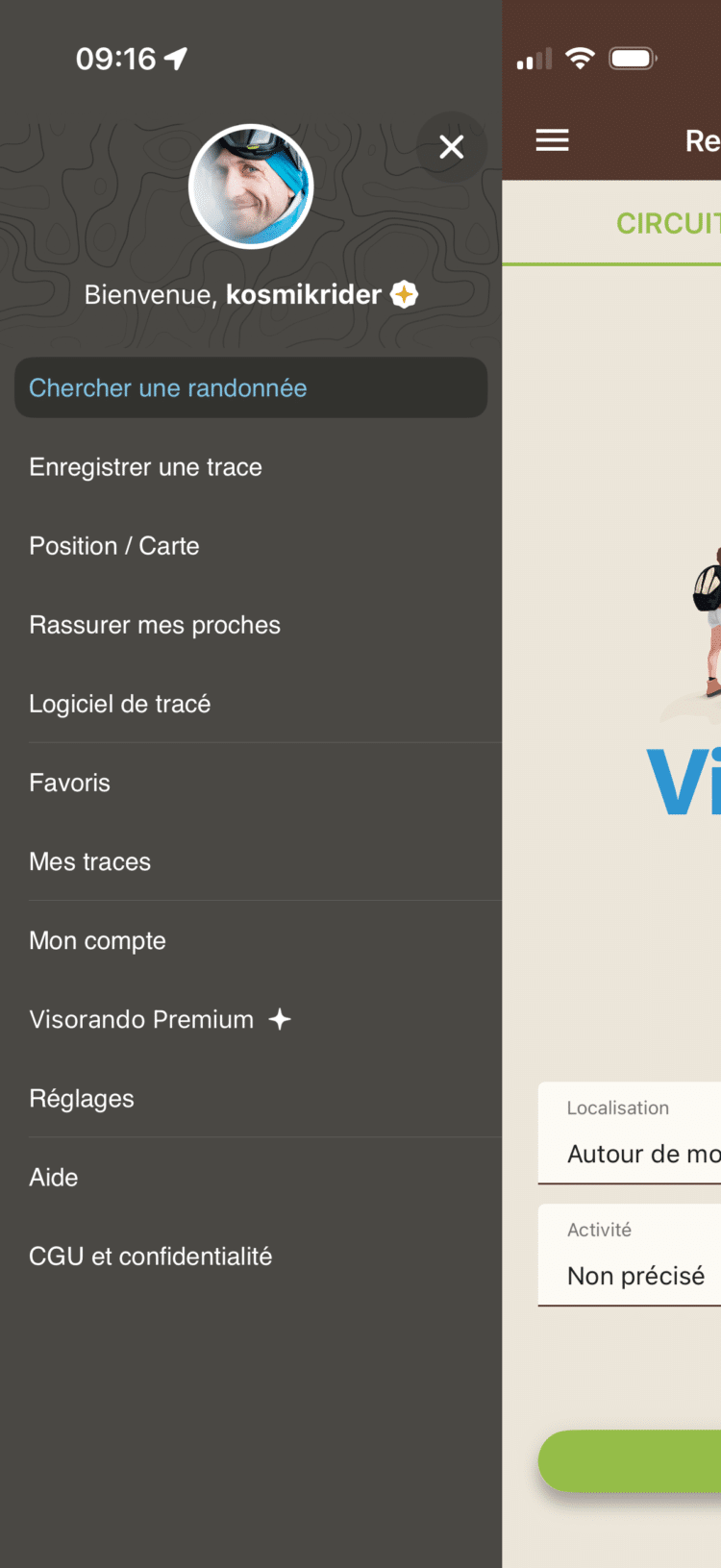 Visorando Menu principal