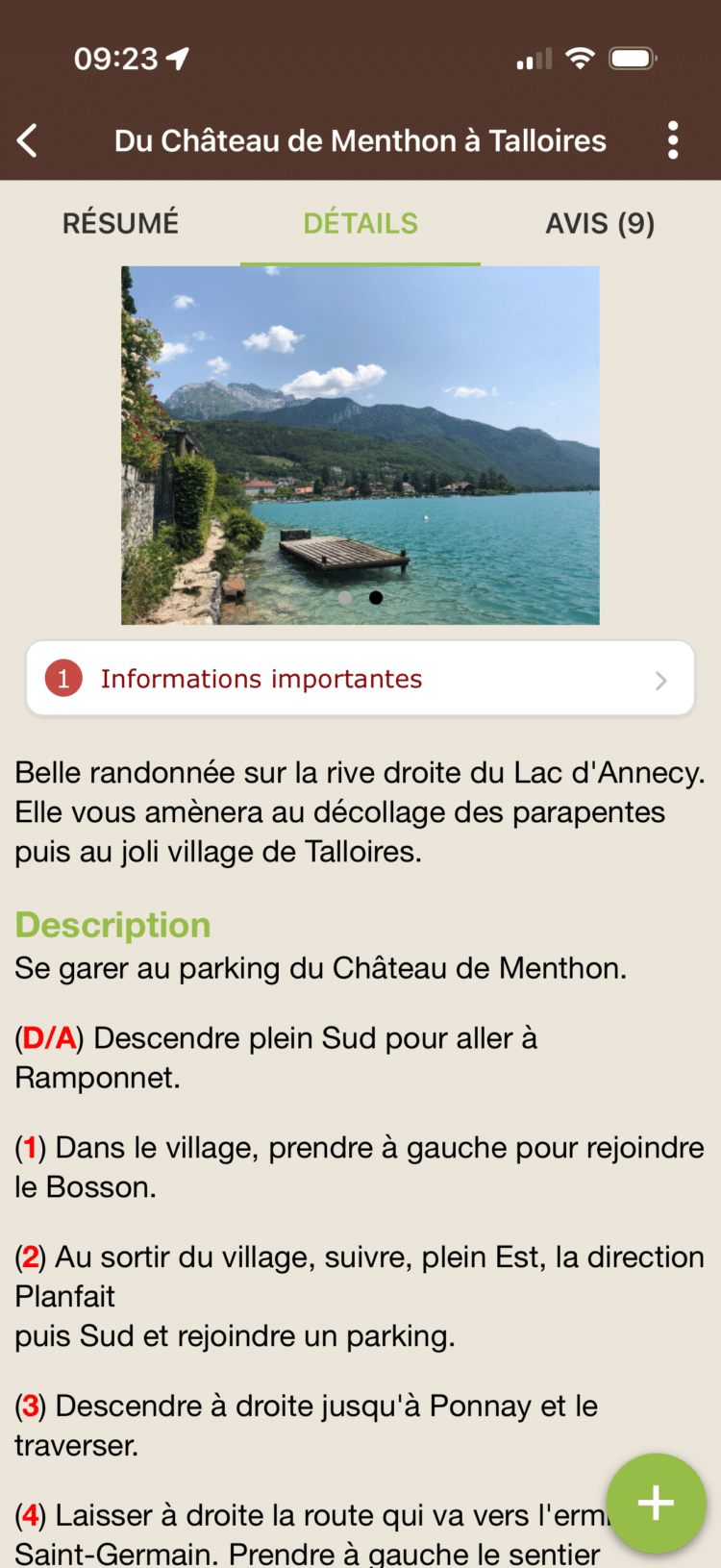 Visorando Détails itinéraire
