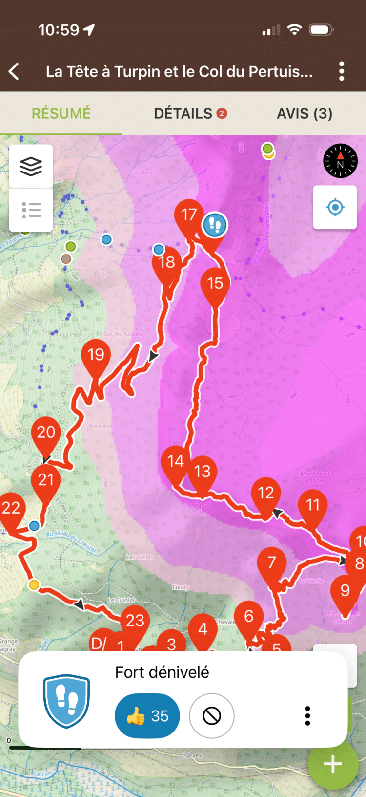 Visorando Carte OSM rando + Calque de neige fraiche