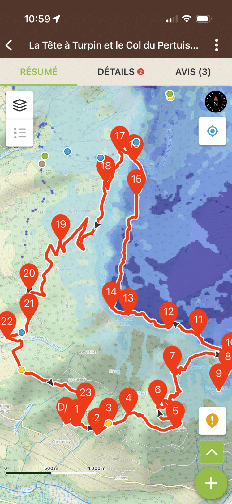 Visorando Carte OSM rando + Calque d'enneigement
