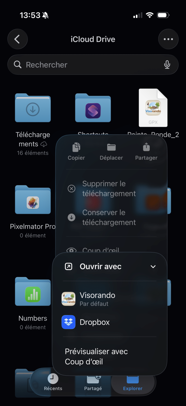 Ouverture de GPX avec Visorando