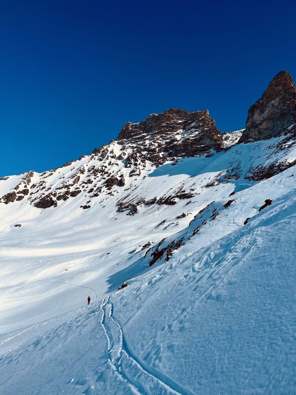 On aperçoit le glacier du Vallonet